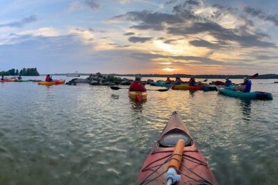 Sunset Tour by Kayak on Sebago Lake Maine - Finding Sebago Trails Paddling Co. at 1311 Roosevelt Trail (Raymond, Maine)